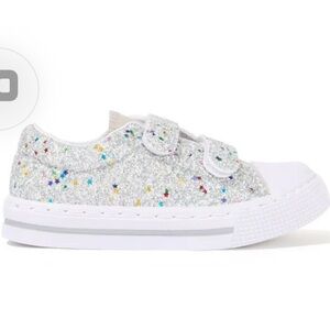 EUXTERPA Girls Glitter Shoes Kids Casual Walking Sneakers with Hook and Loop